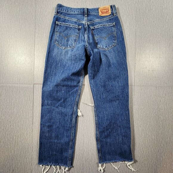 Levi's Jeans Women's 26 Low Pro Straight Leg Mid Rise Denim Medium Blue 26x27 - Picture 8 of 11